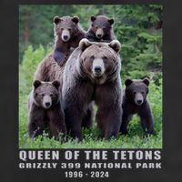Queen Of The Tetons Grizzly 399 National Park 1996 2024 Cool Comfort Performance Bucket Hat