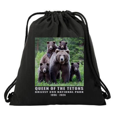 Queen Of The Tetons Grizzly 399 National Park 1996 2024 Drawstring Bag
