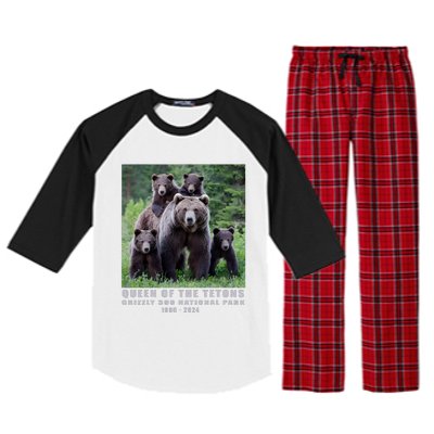 Queen Of The Tetons Grizzly 399 National Park 1996 2024 Raglan Sleeve Pajama Set