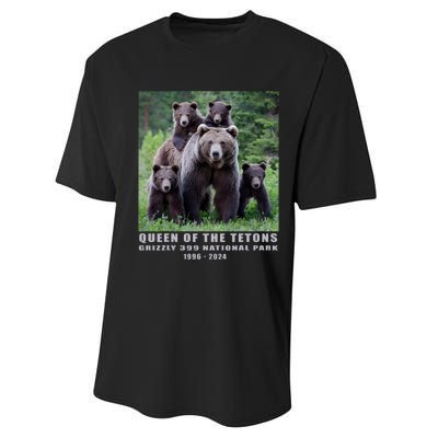 Queen Of The Tetons Grizzly 399 National Park 1996 2024 Performance Sprint T-Shirt