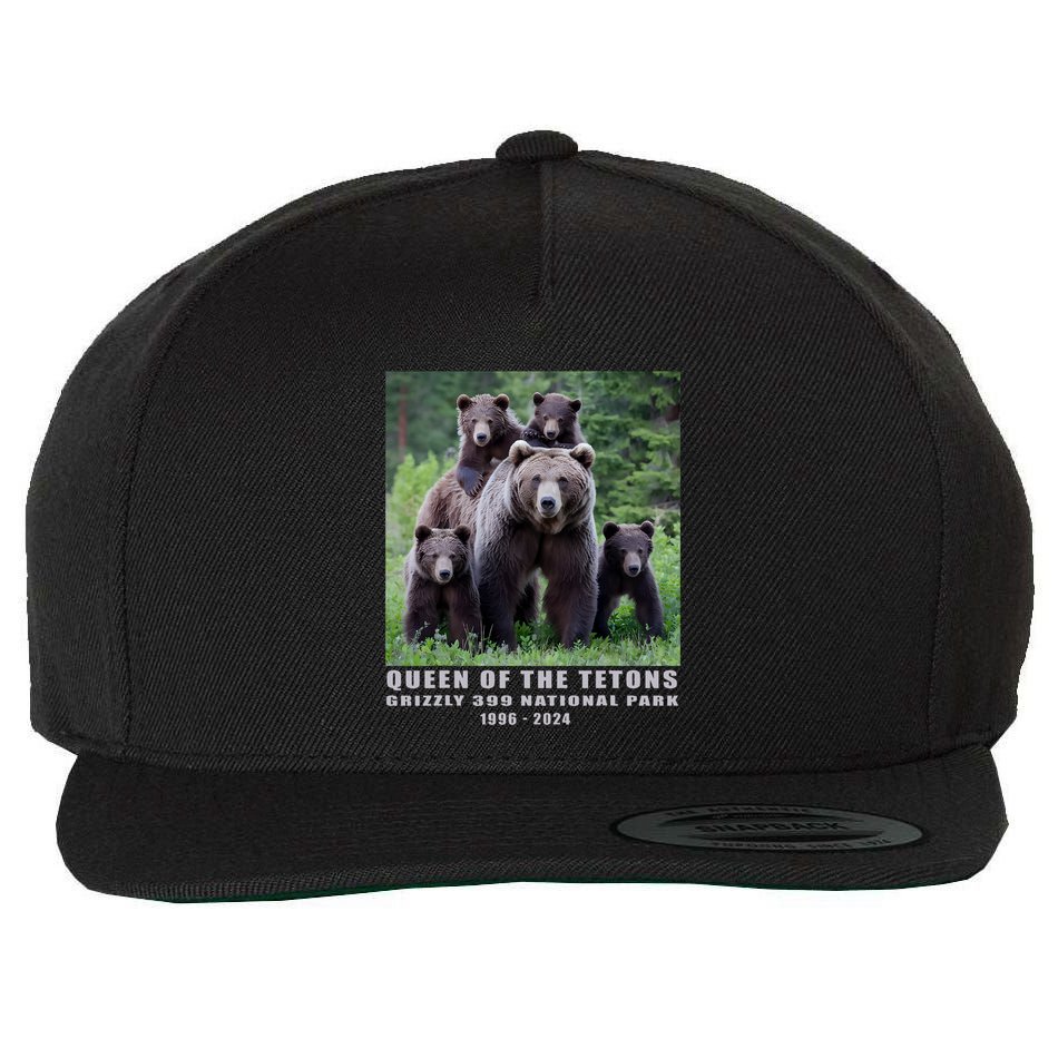 Queen Of The Tetons Grizzly 399 National Park 1996 2024 Wool Snapback Cap