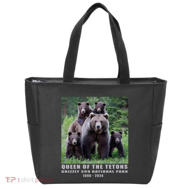 Queen Of The Tetons Grizzly 399 National Park 1996 2024 Zip Tote Bag
