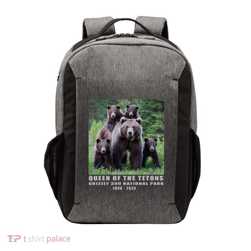 Queen Of The Tetons Grizzly 399 National Park 1996 2024 Vector Backpack