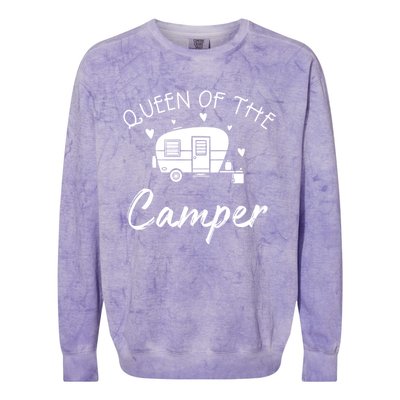 Queen Of The Camper Gift Rv Camper Road Trip Gift Colorblast Crewneck Sweatshirt