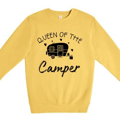 Queen Of The Camper Gift Rv Camper Road Trip Gift Premium Crewneck Sweatshirt