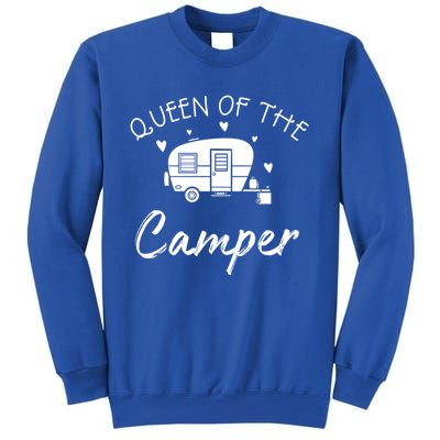 Queen Of The Camper Gift Rv Camper Road Trip Gift Tall Sweatshirt