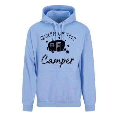 Queen Of The Camper Gift Rv Camper Road Trip Gift Unisex Surf Hoodie