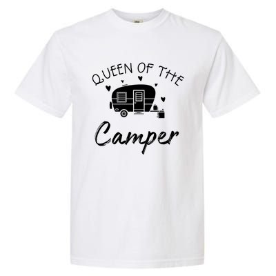 Queen Of The Camper Gift Rv Camper Road Trip Gift Garment-Dyed Heavyweight T-Shirt