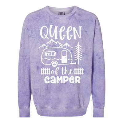 Queen Of The Camper RV Camping Camp Lover Camping Life Colorblast Crewneck Sweatshirt