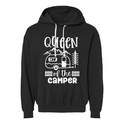 Queen Of The Camper RV Camping Camp Lover Camping Life Garment-Dyed Fleece Hoodie