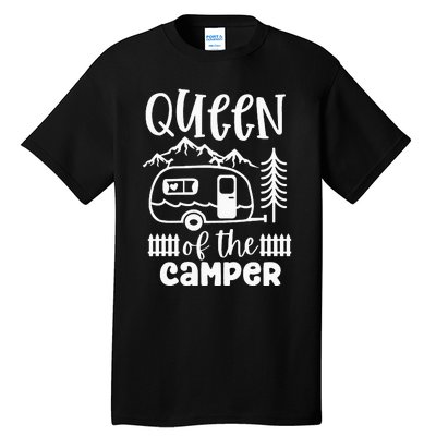 Queen Of The Camper RV Camping Camp Lover Camping Life Tall T-Shirt