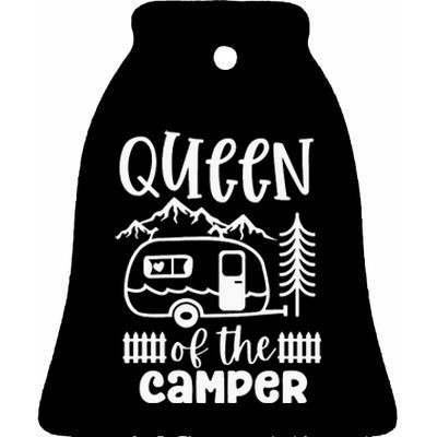 Queen Of The Camper RV Camping Camp Lover Camping Life Ceramic Bell Ornament