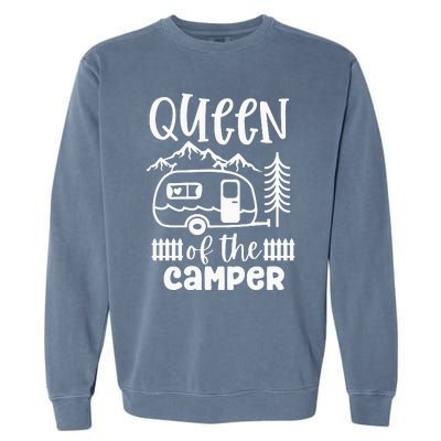 Queen Of The Camper RV Camping Camp Lover Camping Life Garment-Dyed Sweatshirt