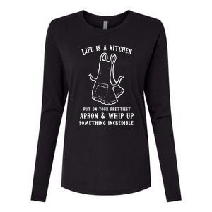 Queen Of The Kitchen Cooking Womens Cotton Relaxed Long Sleeve T-Shirt