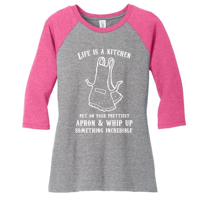 Queen Of The Kitchen Cooking Women's Tri-Blend 3/4-Sleeve Raglan Shirt