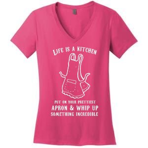 Queen Of The Kitchen Cooking Women's V-Neck T-Shirt