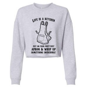 Queen Of The Kitchen Cooking Cropped Pullover Crew