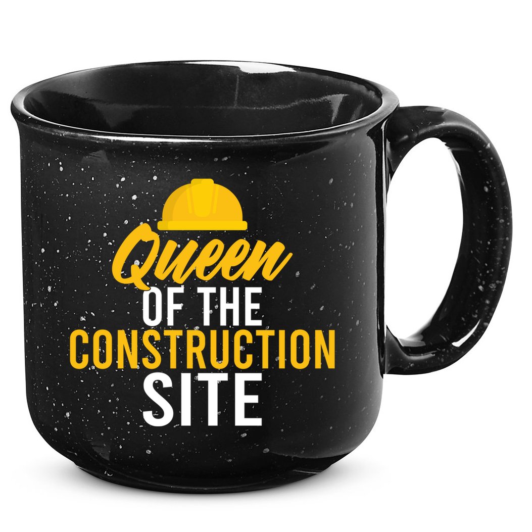 Queen Of The Construction Site Funny Construction Worker Gift 15oz Campfire Ceramic Mug