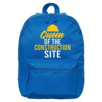 Queen Of The Construction Site Funny Construction Worker Gift 16 in Basic Backpack
