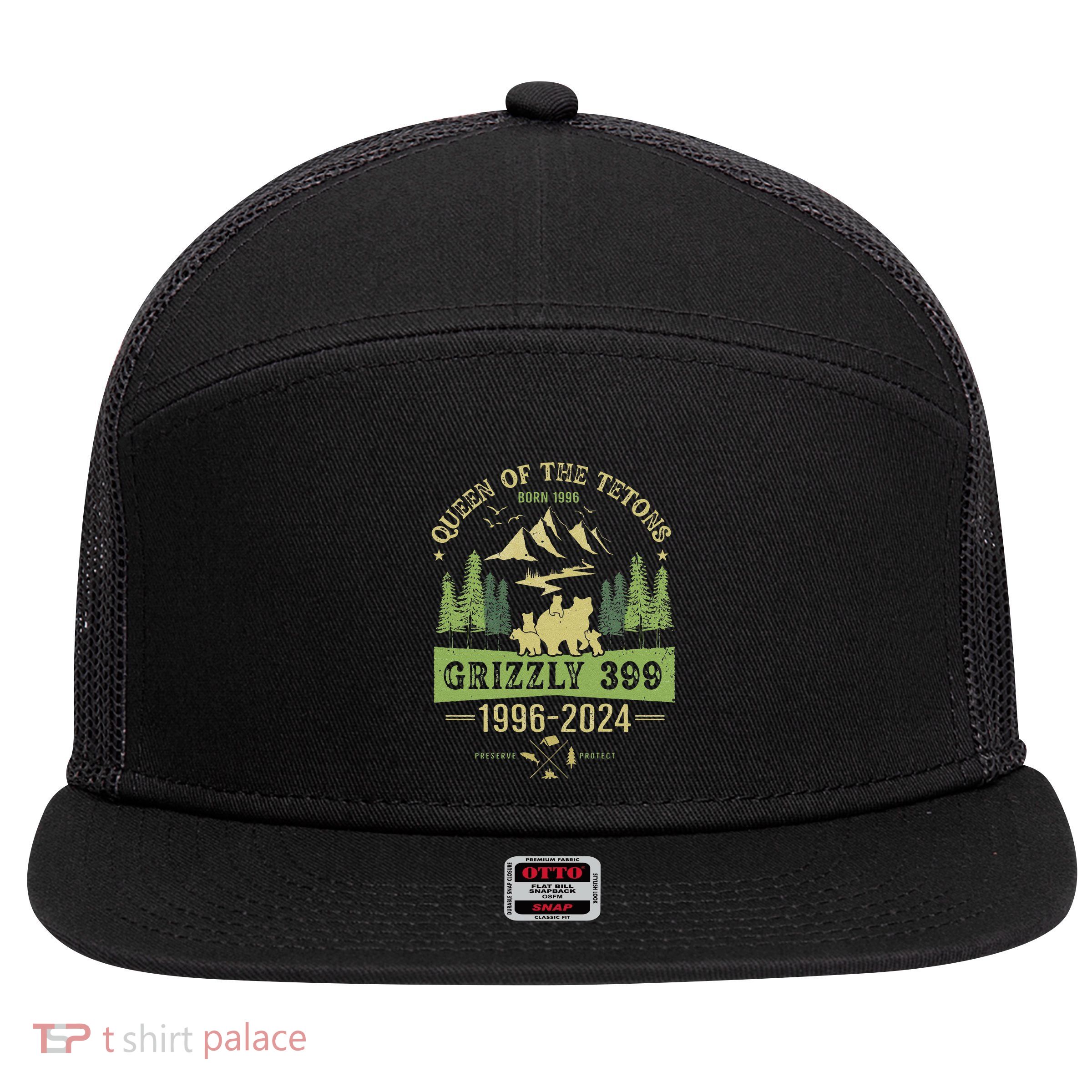 Queen Of The Tetons Grizzly 399 National Park 19962024 Gift 7 Panel Mesh Trucker Snapback Hat