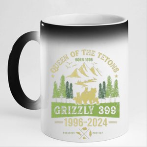 Queen Of The Tetons Grizzly 399 National Park 19962024 Gift 11oz Black Color Changing Mug