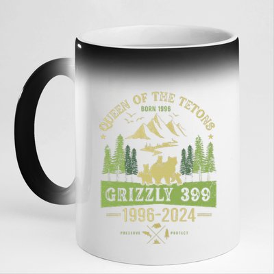 Queen Of The Tetons Grizzly 399 National Park 19962024 Gift 11oz Black Color Changing Mug