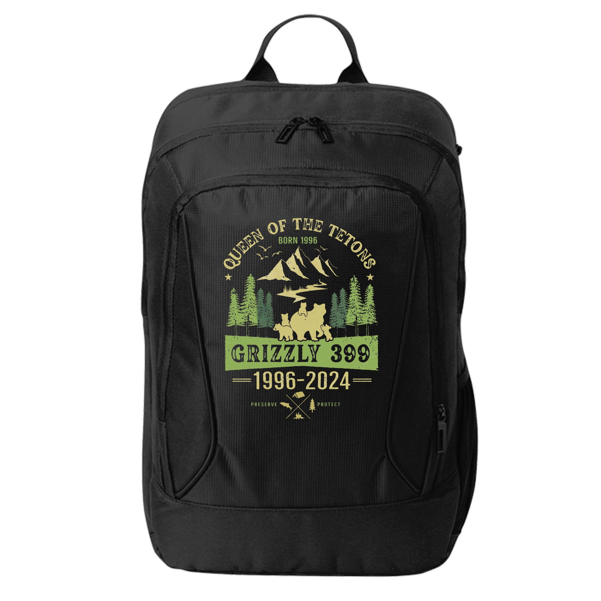 Queen Of The Tetons Grizzly 399 National Park 19962024 Gift City Backpack