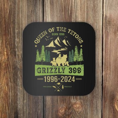 Queen Of The Tetons Grizzly 399 National Park 19962024 Gift Coaster