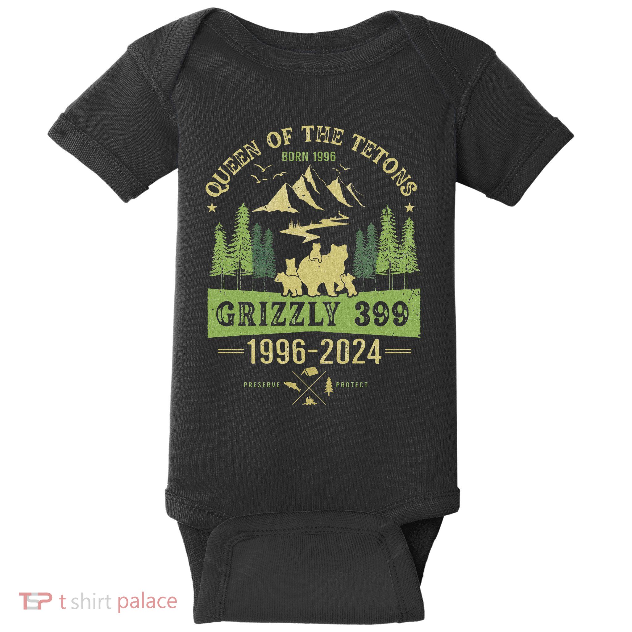 Queen Of The Tetons Grizzly 399 National Park 19962024 Gift Baby Bodysuit