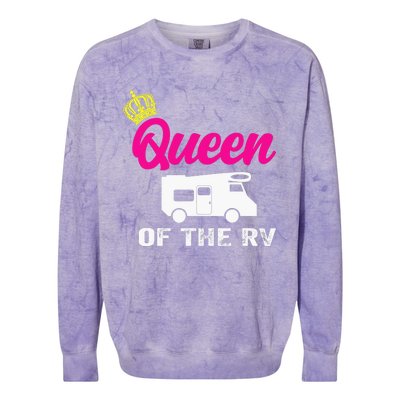 Queen Of The RV Camp Camper Camping Graphic Colorblast Crewneck Sweatshirt