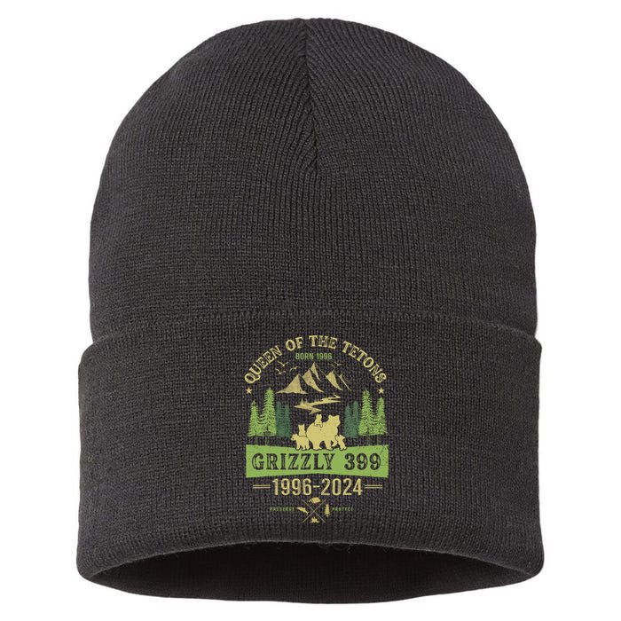 Queen Of The Tetons Grizzly 399 National Park 1996 2024 Sustainable Knit Beanie