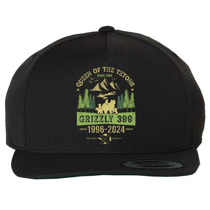 Queen Of The Tetons Grizzly 399 National Park 1996 2024 Wool Snapback Cap