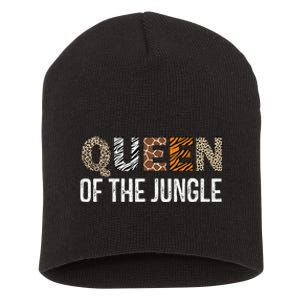 Queen Of The Jungle Birthday Safari Leopard Family Matching Short Acrylic Beanie