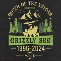 Queen Of The Tetons Grizzly 399 National Park 1996 2024 7 Panel Mesh Trucker Snapback Hat