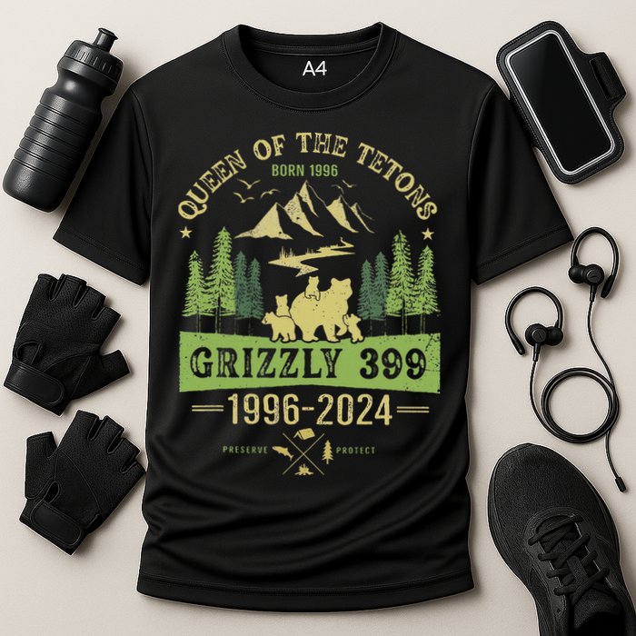 Queen Of The Tetons Grizzly 399 National Park 1996 2024 Cooling Performance Crew T-Shirt