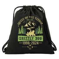 Queen Of The Tetons Grizzly 399 National Park 1996 2024 Drawstring Bag
