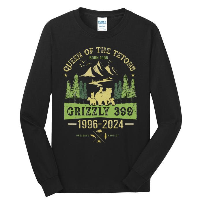 Queen Of The Tetons Grizzly 399 National Park 1996 2024 Tall Long Sleeve T-Shirt