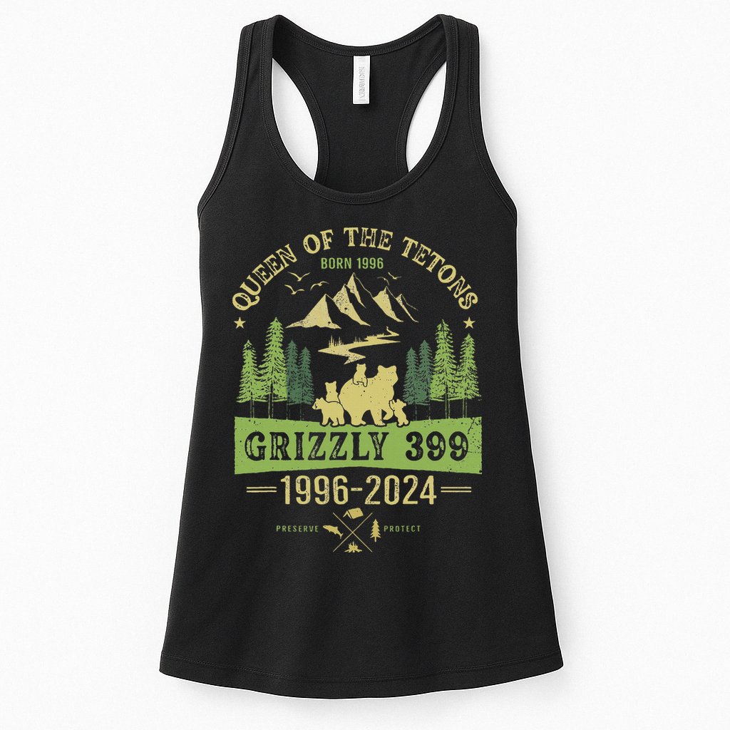 Queen Of The Tetons Grizzly 399 National Park 1996 2024 Womens Tank Top