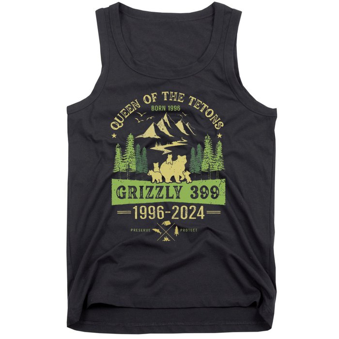 Queen Of The Tetons Grizzly 399 National Park 1996 2024 Tank Top