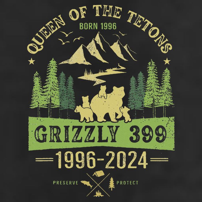 Queen Of The Tetons Grizzly 399 National Park 1996 2024 Golf Towel