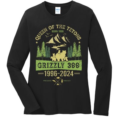 Queen Of The Tetons Grizzly 399 National Park 1996 2024 Ladies Long Sleeve Shirt