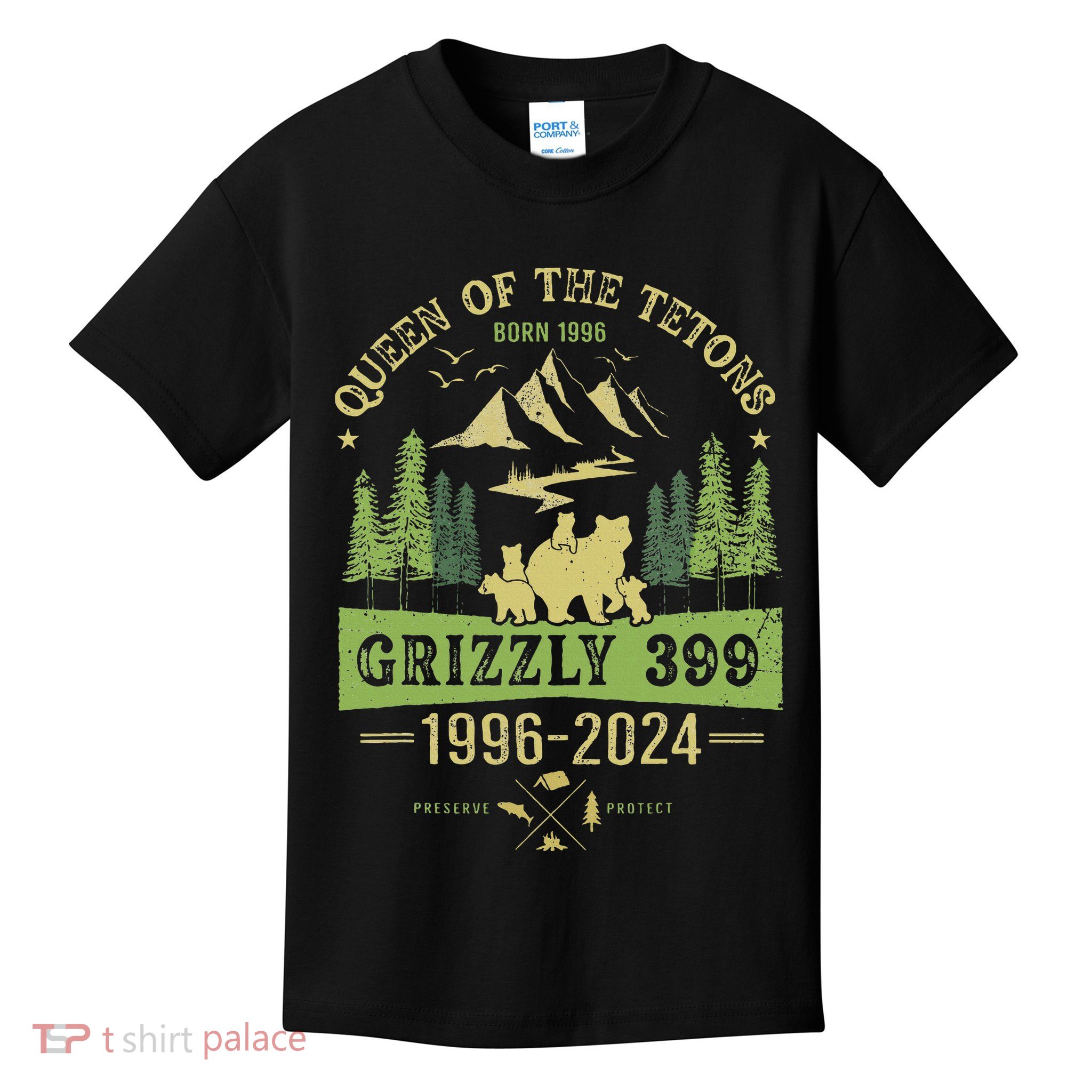 Queen Of The Tetons Grizzly 399 National Park 1996 2024 Kids T-Shirt