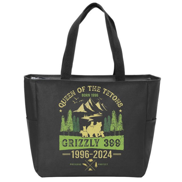 Queen Of The Tetons Grizzly 399 National Park 1996 2024 Zip Tote Bag