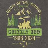 Queen Of The Tetons Grizzly 399 National Park 1996 2024 Cotton Canvas Backpack