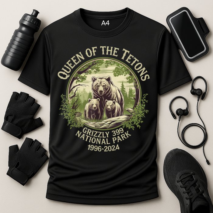 Queen Of The Tetons Grizzly 399 Wildlife Preserve 19962024 Cooling Performance Crew T-Shirt