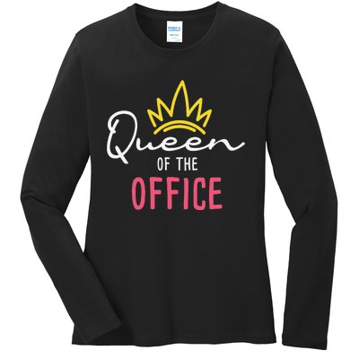 Queen Of The Office Admin Office Administrative Assistant Ladies Long Sleeve Shirt