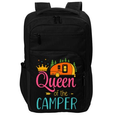 Queen Of The Camper Funny Camping Group Trip Impact Tech Backpack