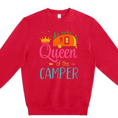 Queen Of The Camper Funny Camping Group Trip Premium Crewneck Sweatshirt