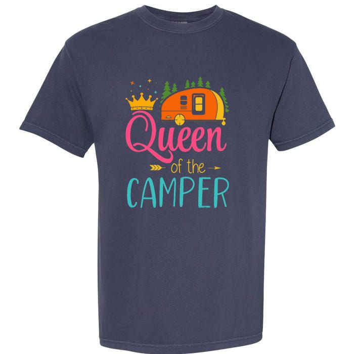 Queen Of The Camper Funny Camping Group Trip Garment-Dyed Heavyweight T-Shirt