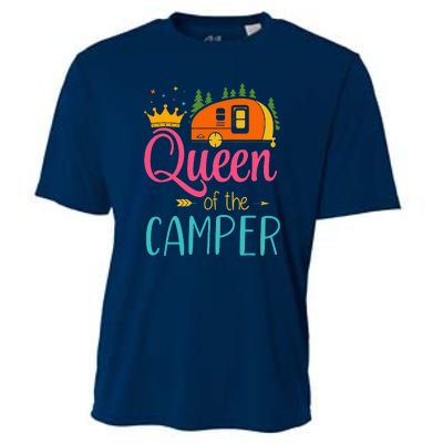 Queen Of The Camper Funny Camping Group Trip Cooling Performance Crew T-Shirt